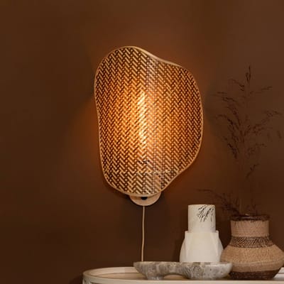 GOOD&MOJO Wandlamp Kinabalu - Naturel - 50x40x50cm - Binnen Bohemian