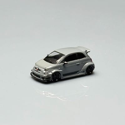 Minigt 1/64 Lb-Works X Abas Works Abarth 595 Donkergrijs Legering Diecast Modelauto Fiat 595 Abarth Widebody Simulatie Speelgoed Cadeau
