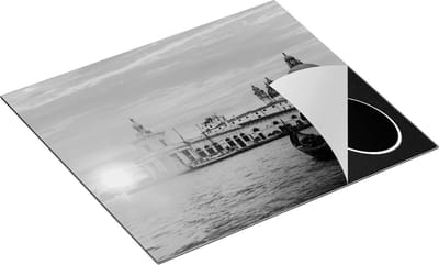 Chefcare Inductie Beschermer Gondel in Venetië voor het Basiliek - Zwart Wit - 60x50 cm - Afdekplaat Inductie - Kookplaat Beschermer - Inductie Mat
