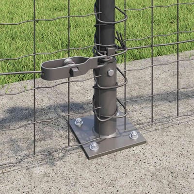 vidaXL - Hekpaal - met - betonnen - voet - 26 - st - Grijs - Gepoedercoat - staal