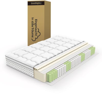 7-Zone Pocketvering Matras 180x200 cm - Hybride Matras met Koudschuim - H3 Hardheid - 25 cm Dik - Tweepersoonsmatras