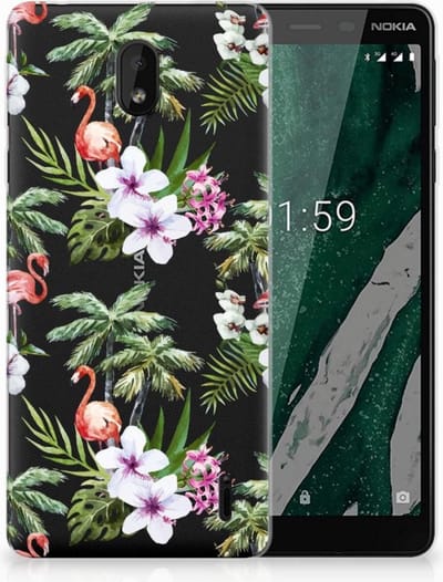 Nokia 1 Plus TPU Hoesje Flamingo Palms