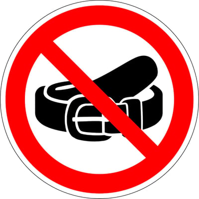 Verboden riem te dragen sticker 200 mm