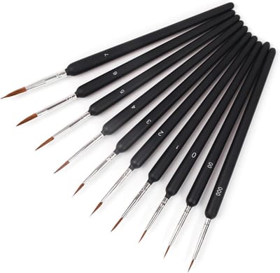 Professionele set kwasten | Kwasten schilderen | 10 stuks | Nylon Haak Kwasten Voor Acryl & Aquarel