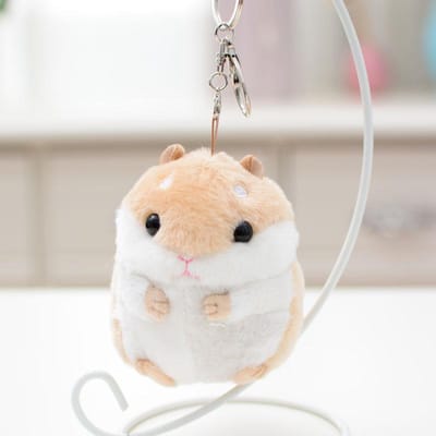 Jouets en Peluche Porte-clés Animal Kawaii 10cm Hamster Pendentif Clé Sac à Dos Poupées Porte-clés Unisexe Étudiant Cadeau Exquis Pendentif Dessin Animé