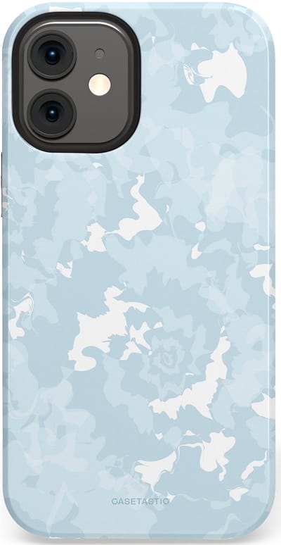 Casetastic Hoesje Geschikt voor Apple iPhone 12 Mini - Stijlvolle Beschermende Duo-layer Case - Blauwe wervels