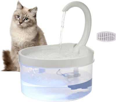 DrPhone AluPet2 - 2.4L Electrische Dispenser met LED - Extra Hygiëne - Huisdieren - Water - Drinkfontein - Fontein Voor Kat / Hond Met 1 Koolstof Filter