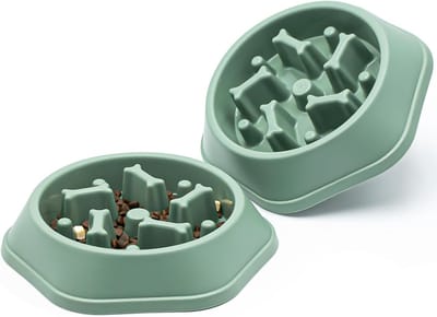 Hondenvoerbakken Set - Langzame voerbakken - Gezond eten - Antislip basis - 235 x 235 cm - Groen