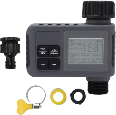 Water Timer - Automatische Bewatering - Tuin Onderhouden - Intelligente Timingfunctie - 3/4-1/2 Inch Kraan - Grijs