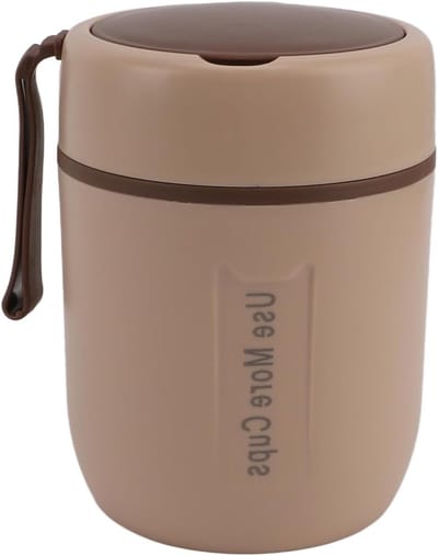 Geïsoleerde Voedselpot - Soepcontainer Thermosfles - Maaltijden Meenemen - Lekvrij Deksel - 500 ml - Khaki