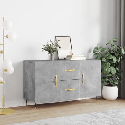 vidaXL - Dressoir - 100x36x60 - cm - bewerkt - hout - betongrijs
