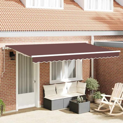 vidaXL - Uitschuifbare - luifel - Bruin - 400 - x - 200 - cm - Stof
