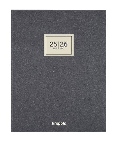 Brepols agenda 2026 - 16Maanden - A4 week - ESSENZ - Schoolagenda - 1 week op 2 pagina's - Semi-soepele omslag - Weekoverzicht - Antraciet - 21 x 27 cm - september 2025 tm december 2026