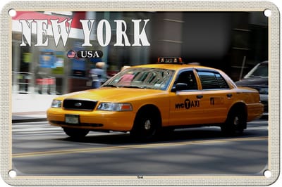 Blechschild Reise 18x12cm New York USA Taxi Straßen geschenk Schild