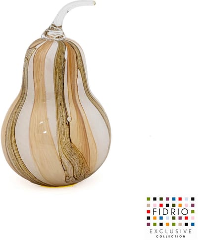 Fidrio Glass - Pear - Peer - Decor Beach - Glas - Mondgeblazen - Hoogte 18 cm
