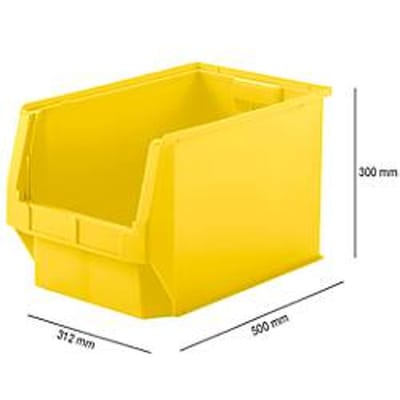 Magazijnbak LF 533 SSI Schäfer - polypropeen - L 500 x B 312 x H 300 mm - 38 l - geel