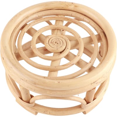 Support de Plante d'Intérieur en Rotin Forme Ronde Support à Plantes Naturel Fait Main en Rotin pour Maison Jardin Cour Petit