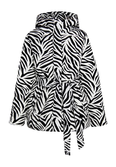 Faina Gewatteerd jack met zebraprint Dames Witte zebra
