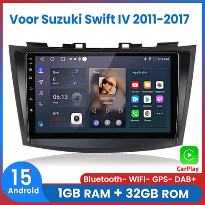 Awesafe Autoradio - Geschikt Voor Suzuki Swift IV 2011 t/m 2017 - Draadloos Apple CarPlay Android Auto - 1GB+32GB - Autoradio met navigatie GPS - Radio Scherm - Bluetooth Wifi - Touchscreen - 2011 2012 2013 2014 2015 2016 2017