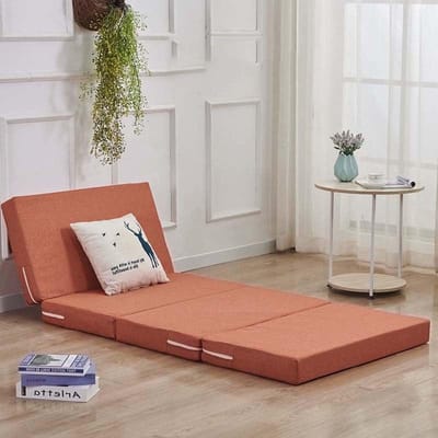 Opvouwbaar Matras - Vloermatras Gastenmatras - Comfortabel Slapen - Op Maat Gemaakt - 60x200x5cm - Oranje