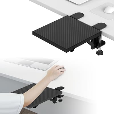 Dailygoods- Polssteun Ergonomisch - Bureau-armsteun - Opvouwbaar - Stalen Beugel - Robuust - 20 x 24 cm