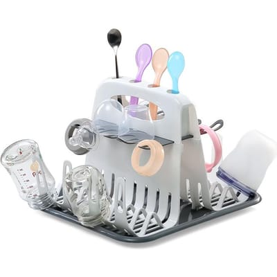 Babyfles droogrek Draagbare reinigingsdroger Flessendroger Opslaghouder voor voedingsflessen Accessoires Afvoerbak Waterbeker white