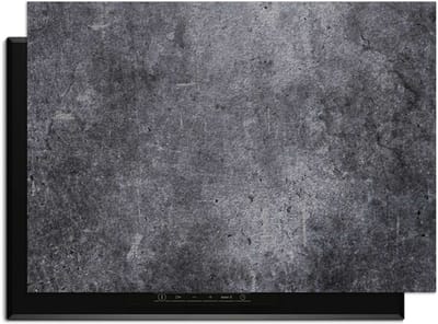 KitchenArt - Midnight Concrete – Inductie Beschermer - 83x51.5 cm - Kookplaat Beschermer - Luxe Afdekplaat Inductieplaat - Anti-slip & Oprolbaar - Beschermmat Inductiekookplaat