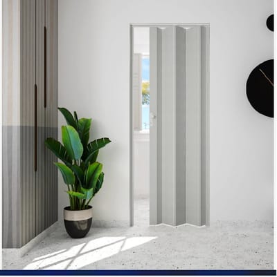Marley vouwdeur VS Rapid zonder glas, in kleur grijs, met slot, BxH 83x204 cm