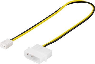 DELTACO SSI-34, 3-pin 4-pin Zwart, Wit, Geel kabeladapter/verloopstukje, 30cm
