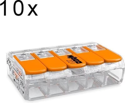 Wago 5-voudige Verbindklem / Lasklem 221-415 10 stuks