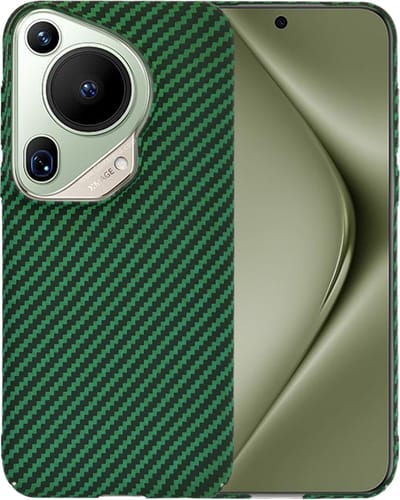 Hoesje geschikt voor Huawei Pura 70 Ultra - Techsuit Carbonite FiberShell Carbon Back Cover - Groen
