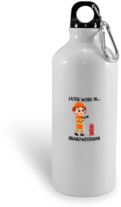 Hacebo® - Later word ik brandweerman waterfles - Brandweer - Brandweermannen - Hulpverlener - cadeau voor een brandweerman - firefighter - water fles - 400ML
