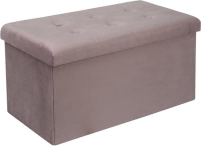 Moderne Opbergbank 76x38x38cm Roze - Velvet, Zitbank Poef en Met opbergruimte - Voor Dagelijks Gebruik, Thuis en Professioneel Gebruik