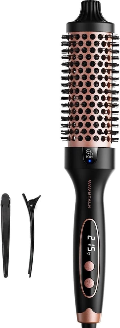 Thermoborstel - Krulborstel Stijltang - Haar Stylen - Negatieve Ionentechnologie - 38mm Vat - Roségoud