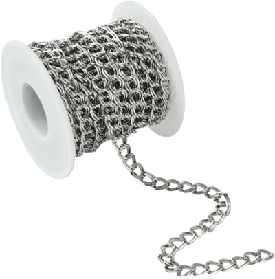 16,4 voet/5m 304 roestvrij staal gourmet ketting zilver ongelaste gedraaide dikke schakelkettingen voor sieraden maken DIY punk knutselwerk