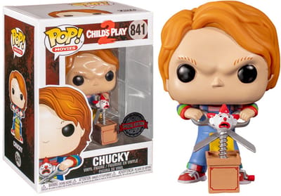 Chucky POP! Movies Vinyl Figure 9 cm met Buddy & Giant Scissors