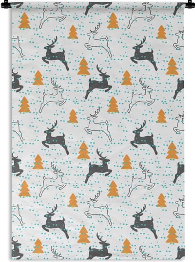 Wandkleed - Wanddoek - Hert - Patroon - Boom - 120x180 cm - Wandtapijt