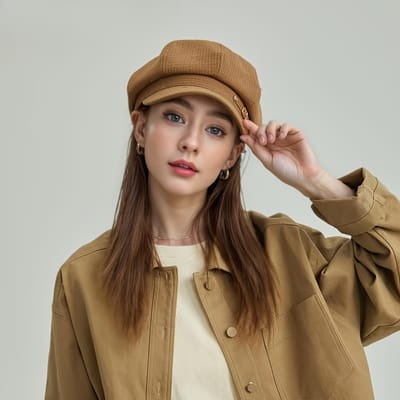 Dames Achthoekige Baret Hoed-Retro Schilder Design, Zonbescherming & Warm Alle Seizoenen Veelzijdig voor Reizen Woon-werkverkeer Casual Stijlvolle Pet black