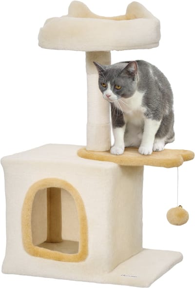 PawHut krabpaal - Spaanplaat - 40x30x72cm - Beige