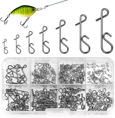 200 Stuks Draaihaak Verbindingen, Knopenloze Visconnector Set 11mm-34mm, Zeevisaccessoires voor Efficiënt Vissen