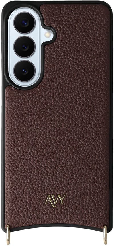 AVY Leren Hoesje geschikt voor Samsung Galaxy S26 Plus | Compatibel met MagSafe | Leather Case | Back Cover | Haakjes voor koord | Chocolate