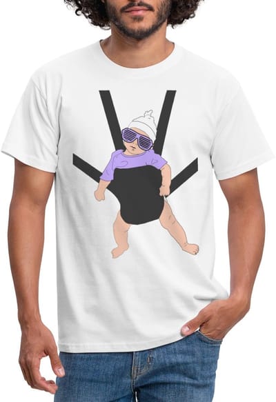 POGO DRAAGZAK BAG Met Funky Baby Kinderen T-Shirt Heren
