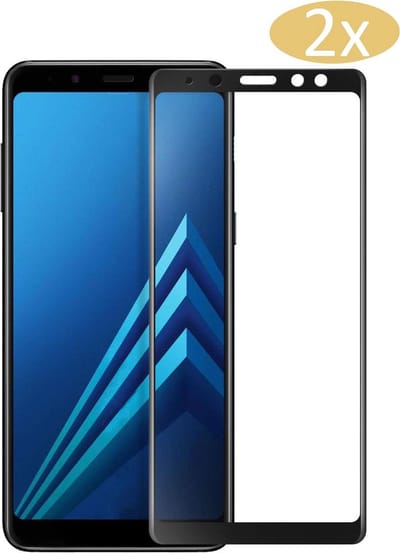 Screenprotector geschikt voor Samsung A8 2018 - Full Screen Protector Glas - 2 Stuks