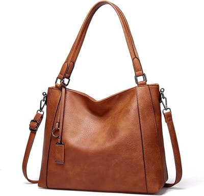 school handtassen dames-handtas schoolboeken en laptop- Handtas voor dames - leren handgreep - schoudertas - groot voor dames - grote capaciteit - geschikt voor laptop - lichtgewicht handtas (bruin-34x26X13)