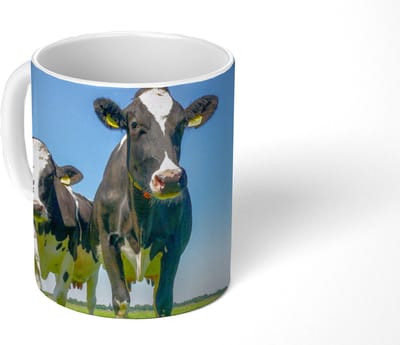 Mok - Koffiemok - Koeien - Weiland - Gras - Dieren - Boerderij - Mokken - 350 ML - Beker - Koffiemokken - Theemok