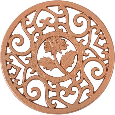 Gietijzeren Onderzetter - Theepot Mat - Tafel Beschermen - Elegant Bloemenmotief - 115 CM Diameter - Goud