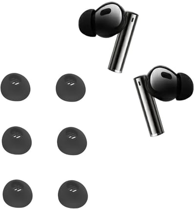 Dailygoods - Vervangende Siliconen Oordopjes voor In-Ear Hoofdtelefoons, 6 Stuks (Zwart)