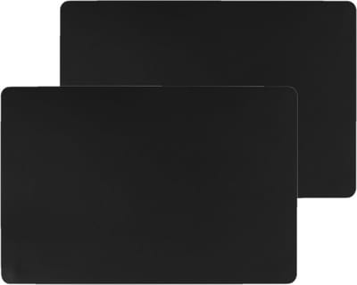 Secret de Gourmet tafel placemat PU- Set van 4x stuks -leer/leer look - zwart - 45 x 30 cm - Tafel onderleggers