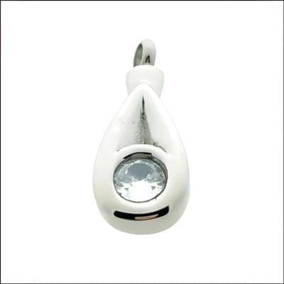 Aramat Jewels | Gedenkhangers | Stalen Crematiehanger met Zirkonia – Zilverkleurig Gedenksieraad | | | |20mm | Staal | Volwassenen | Verkleurd niet