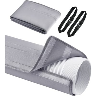 VEVOR Airconditioner slanghoes, AC slangkanaalventilatiehoes, isolatiehoes voor uitlaatslangen met een diameter van 5" en 6", met 2 verstelbare gespen, grijs